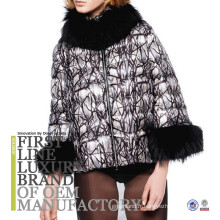 2017 Dernières femmes Winter Printing Down Remplissage Warm Fashion Jacket Fur Décoration